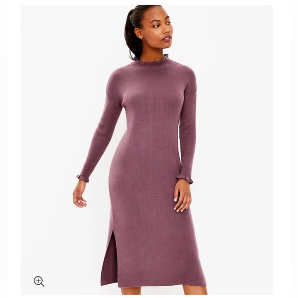 LOFT Dresses & Skirts - Loft Mock Neck Midi Sweater Dress